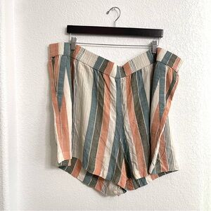 NWT Sonoma Women’s Shorts Multicolor Stripe Pull On Waistband Plus Size 3X